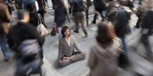 mindfulness therapy - picture if woman doing mindfulness in London